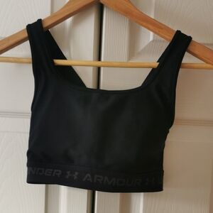 Under Armour Black Medium-Support Sports Bra with Branded Band